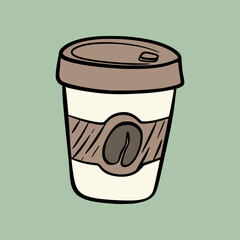 Disposable coffee cup Doodle Illustration