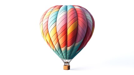 Colorful Hot Air Balloon with Wooden Basket