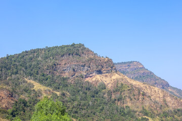 View of landscape mountain and forest at khao kho in thailand
