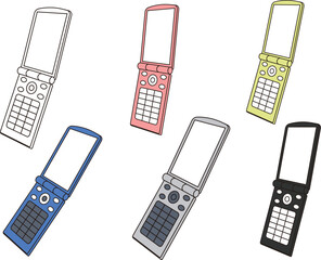 携帯電話_セット_カラフル