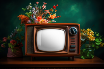 Vintage television screen png mockup, transparent design