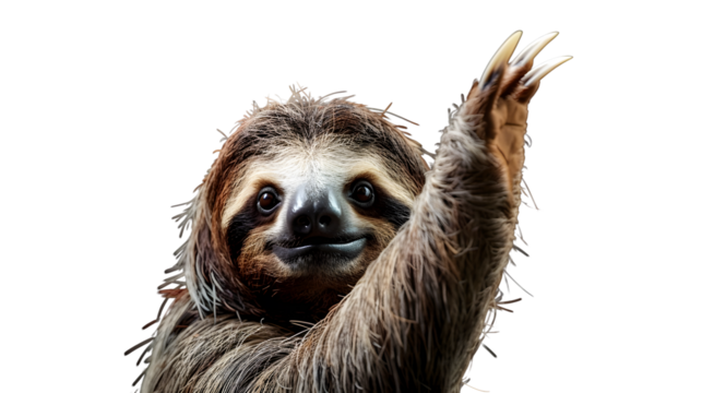 Sloth waving hello - Powered by Adobe