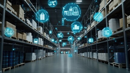 Fototapeta premium Warehouse Automation and Modern Logistics