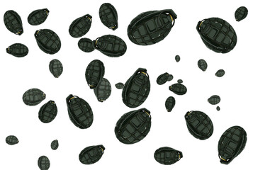 background of a bunch of grenades without background