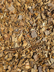 Chopped wood chips for ground preparation