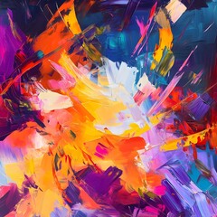 Vibrant and Modern Painting of a Wedding Card Design with Lighting and Dynamic Shadows