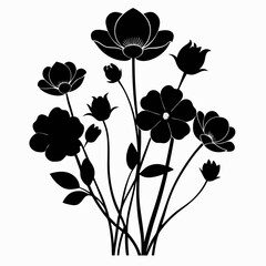 Buttercups Black silhouette