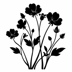 Buttercups Black silhouette