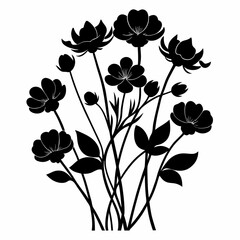 Buttercups Black silhouette