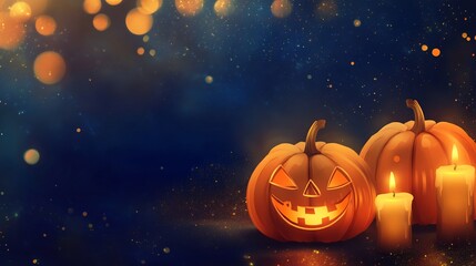 Halloween Pumpkin with Candle Light