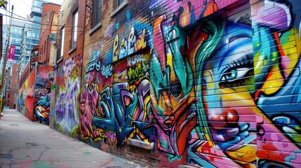 Fototapeta premium Graffiti Art Alley in City