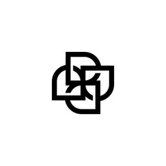 monogram D rotation logo, vortex Vector design of initial with modern, simple, clean style.