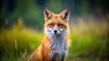 Fototapeta premium Majestic red fox in the wild , wildlife, predatory, predator, cunning, fur, mammal, outdoors, nature, forest, red