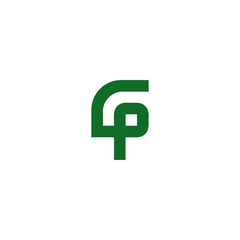 Fototapeta premium F logo, P simple vector symbol digital branding