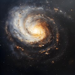 Majestic Spiral Galaxy Unfurling Amidst a Tapestry of Glittering Stars in the Breathtaking Vastness of the Universe