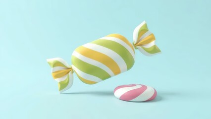 Colorful Candy on Blue Background