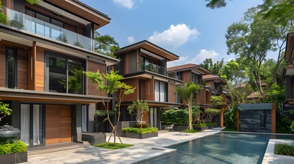 Fototapeta premium Modern architecture and landscape harmony.