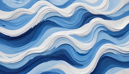 Fototapeta premium Dynamic Blue and White Oil Paint Texture with Bold Brushstrokes and Rich Depth