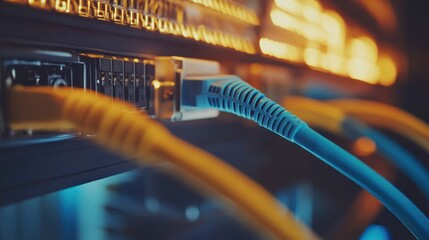 Network Cables Connected to Server