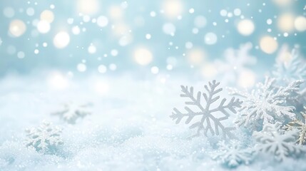 Naklejka premium Snowflakes falling gently as a family bonds together, Winter connections, Holiday festivities happening.