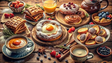 intricate texture details crispy edges comforting warmth nostalgic breakfast scenery old-fashioned baking magic