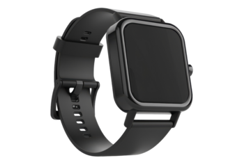 Stylish square smartwatch with features Isolated On Transparent Background