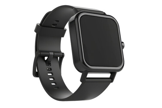Stylish square smartwatch with features Isolated On Transparent Background