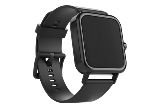Stylish square smartwatch with features Isolated On Transparent Background