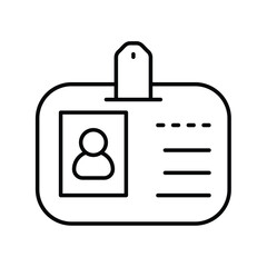id card line icon with white background vector stock illustration