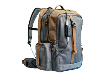 Backpack with USB charging port Isolated On Transparent Background