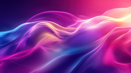 A vibrant abstract background showcasing smooth waves of color blending in shades of pink, blue, and purple for a dynamic visual.
