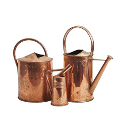 Elegant Copper Watering Cans Isolated On Transparent Background