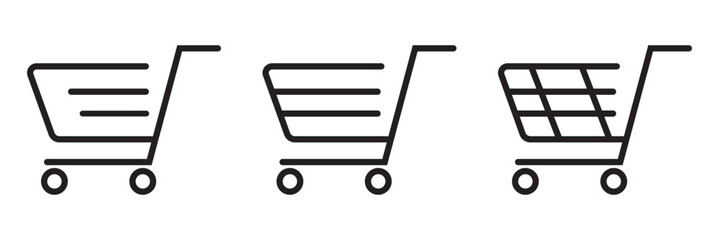 Shopping basket icon set. Vector illustration © ISHWARAN