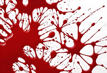 Abstract Red Paint Splashes on White Background - Bold Artistic Texture - Blood