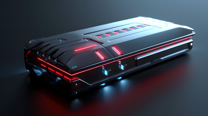 Futuristic BTC and cryptocurrency concept ATM car and and hardware wallet 