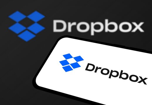 Chittagong, Bangladesh- 21 August 2024: Dropbox logo is displayed on smartphone. Dropbox is a file hosting service software company.