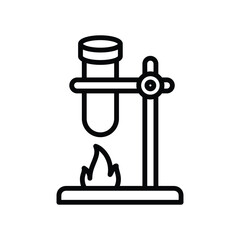 Fire test tube icon line vector design in trendy style