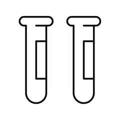 test tube line icon with white background vector stock illustration