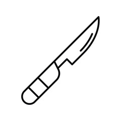 scalpel line icon with white background vector stock illustration