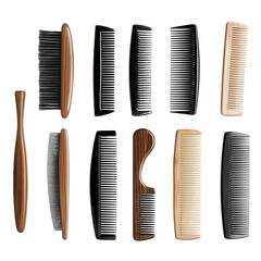 Barber Comb Kit Isolated On Transparent Background