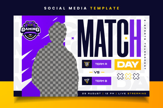E-sports Logo and Banner Flyer Template for Gaming Team or Tournament