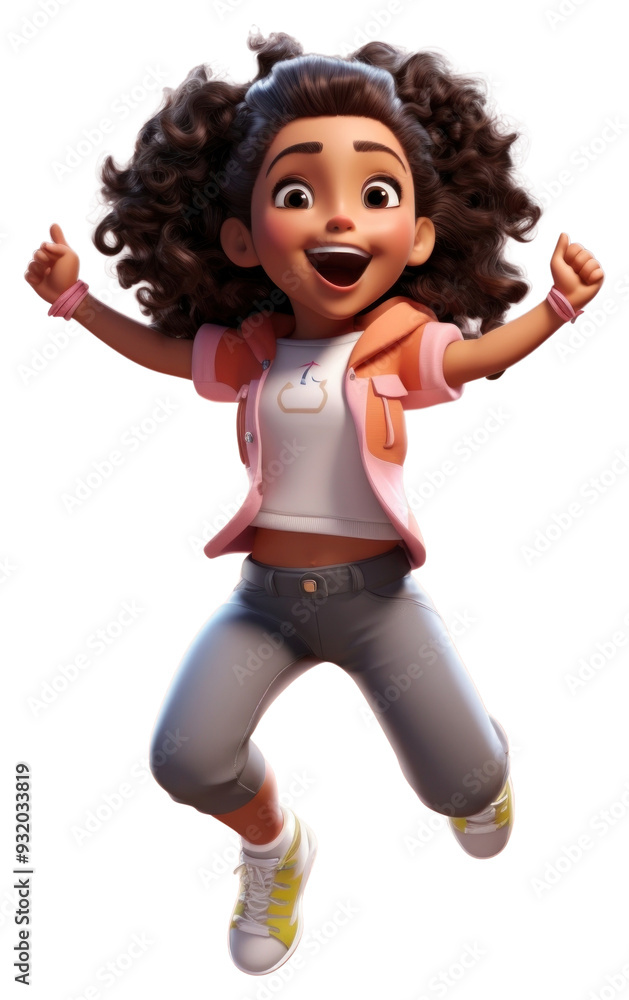 Sticker png jumping cartoon exercising happiness.