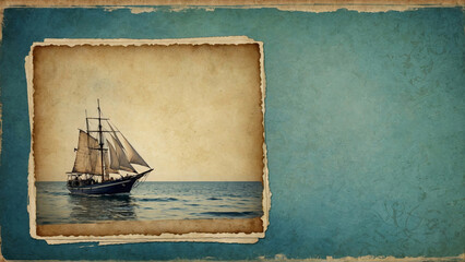 vintage nautical postcard with a picture of a ship