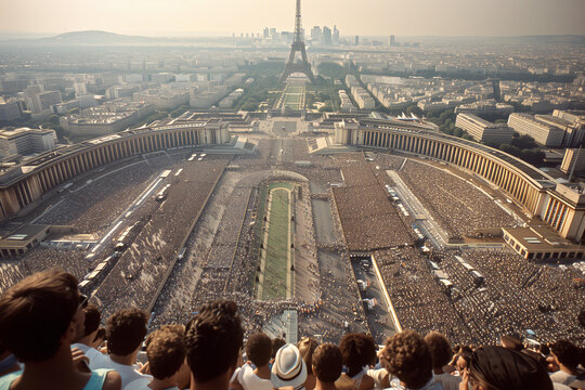 aerial view of the stadium during summer olympic and paralympic games