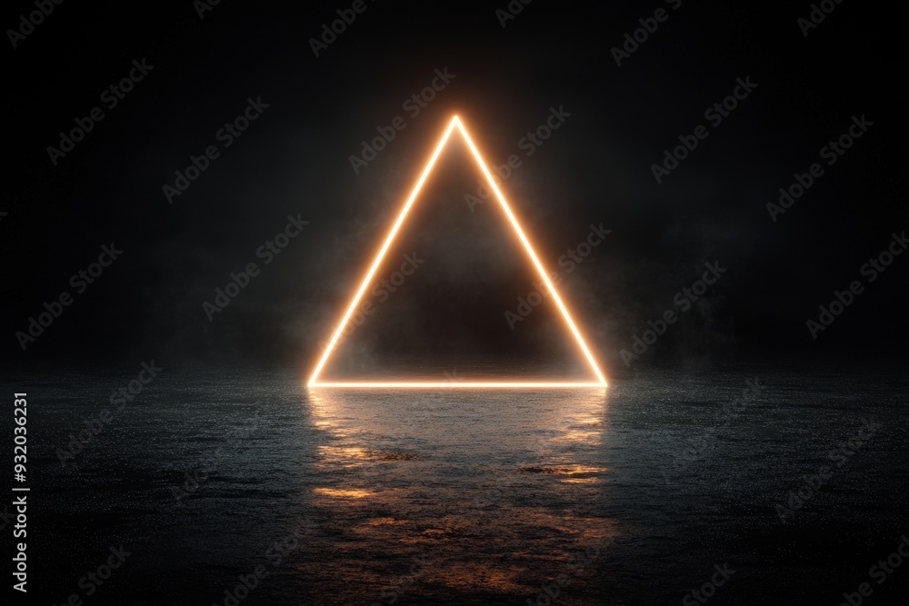 Aufkleber a minimalist digital art of a glowing triangle symbolizing the purity focus and powerful simplicity 