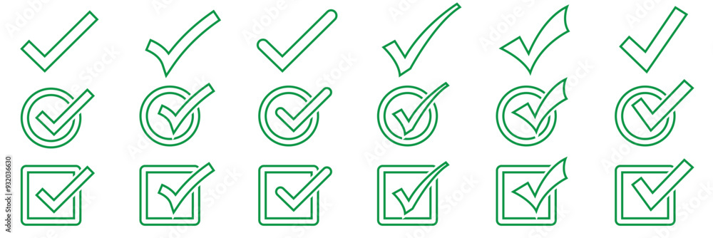 Aufkleber check mark icon. check mark vector icon. checkmark vector illustration. vector symbols set checkmark