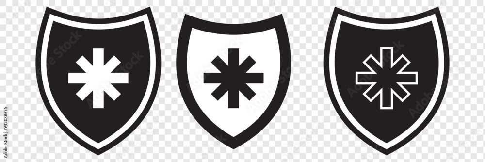 Poster medieval shield of knight with cross. design elements. vector. eps 10.