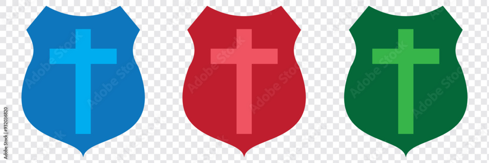Poster medieval shield of knight with cross. design elements. vector. eps 10.