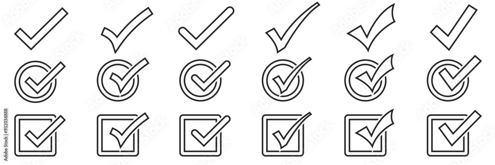 Poster check mark icon. check mark vector icon. checkmark vector illustration. vector symbols set checkmark