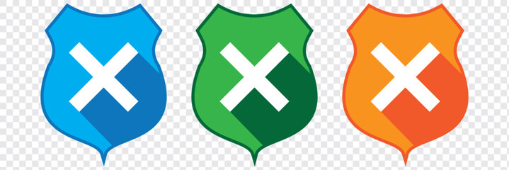 Obraz premium Shield with cross icon. Simple illustration of shield with cross vector icon for web. EPS 10.